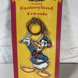 Vintage Donald Duck Fantasyland Friends Disney Keychain